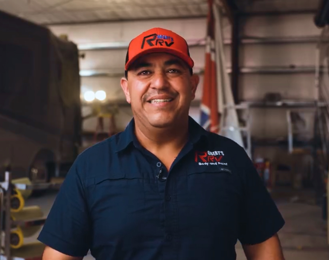 Robert, owner of Roberts RV Solutions, in the shop